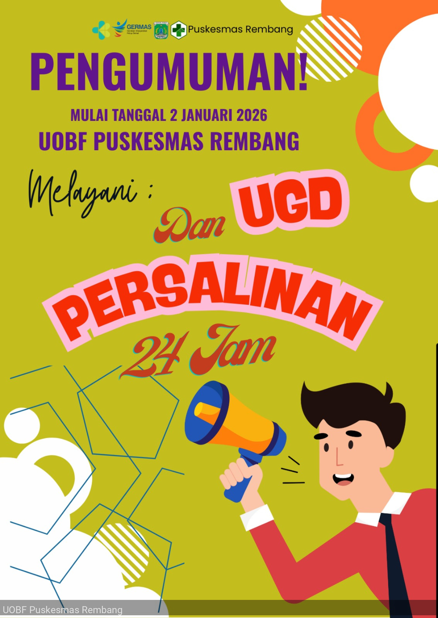Yay! UGD dan Tempat Bersalin di UOBF Puskesmas Rembang Sudah Buka 24 Jam dari 2 Januari 2026