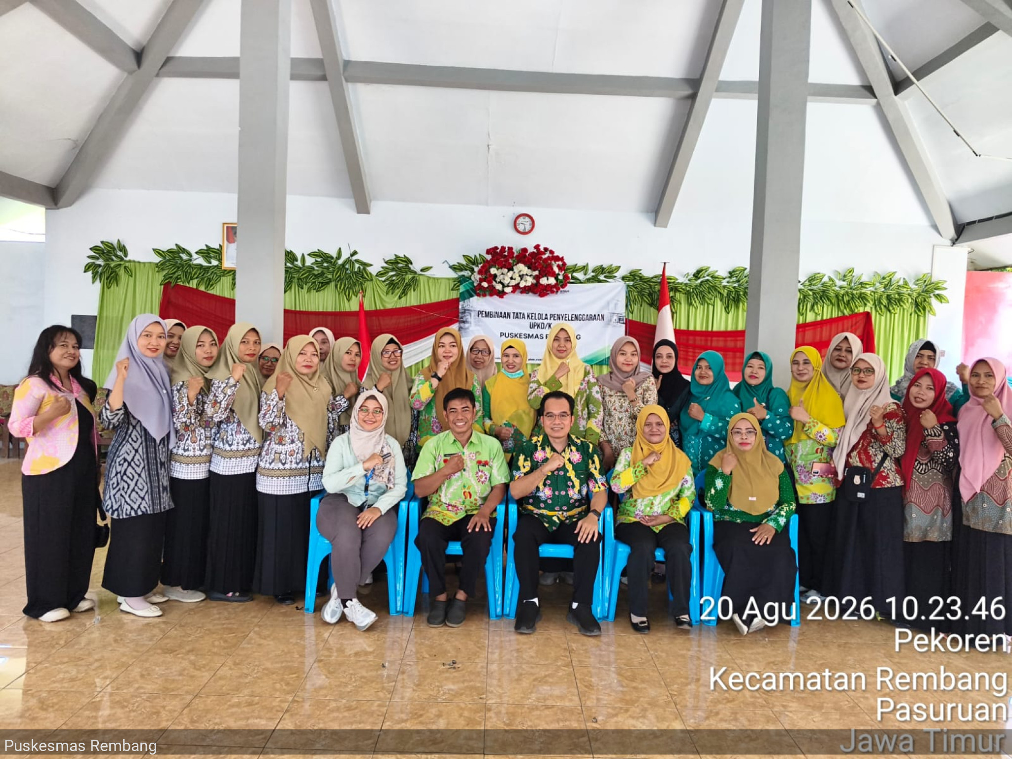 Puskesmas Rembang Gelar Pertemuan Pembinaan Tata Kelola UPKD/K di Balai Desa Pekoren
